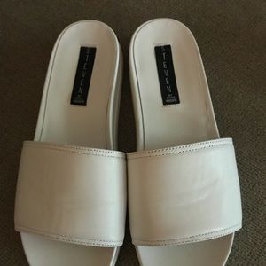 Leather slides